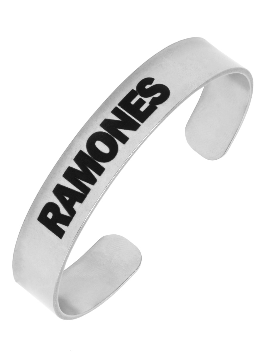 Браслет стальной с гравировкой Ramones - фото 1 - rockbunker.ru