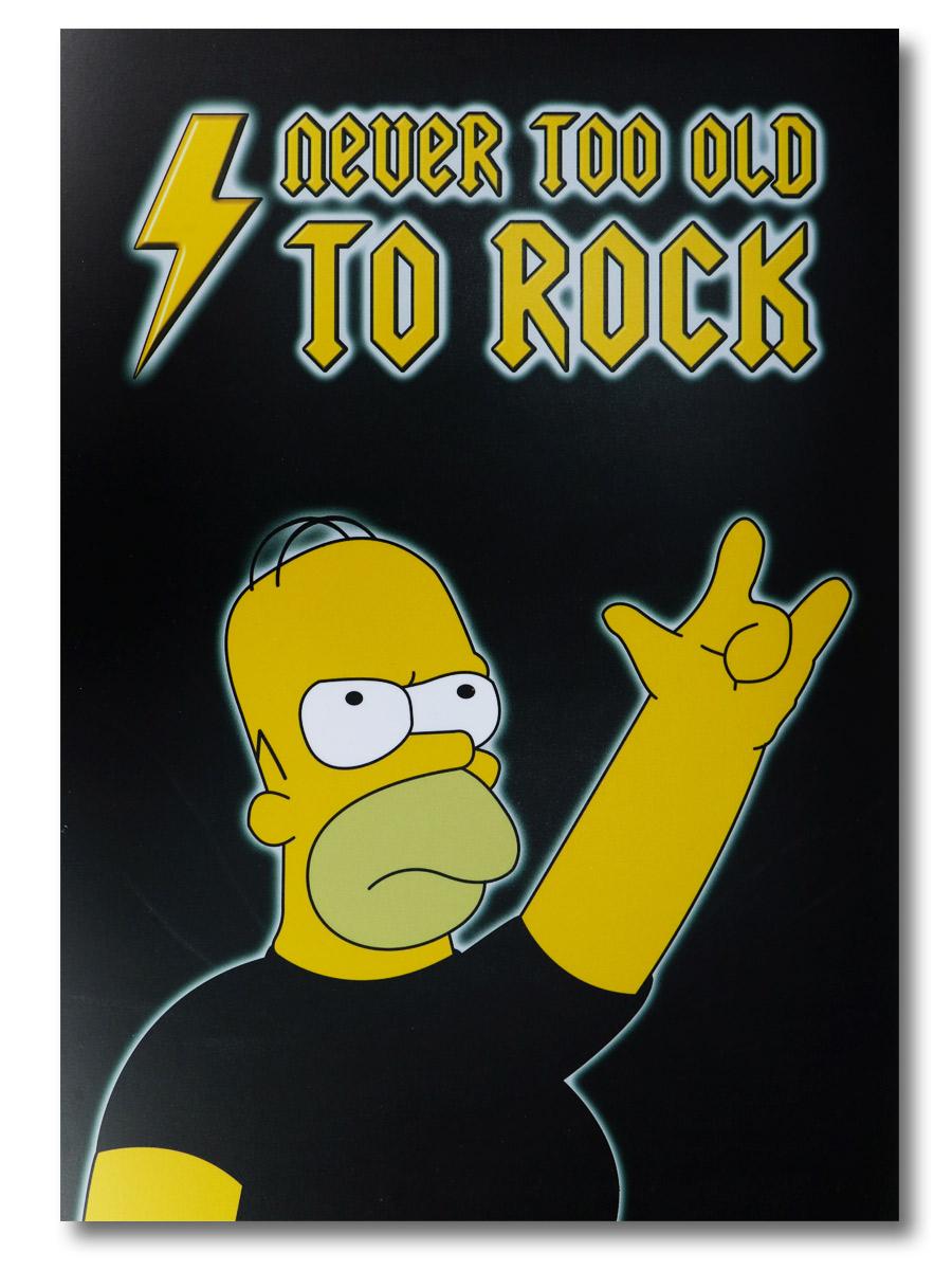 Плакат пластиковый Never Too Old For Rock - фото 1 - rockbunker.ru