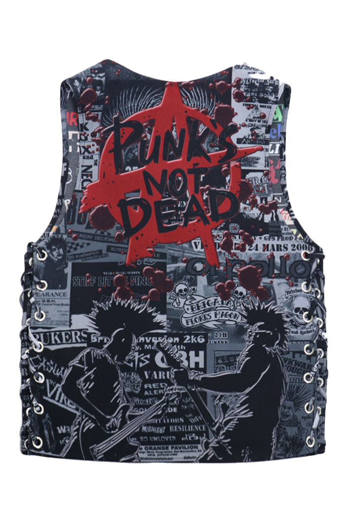 Жилет текстильный Full Print Punks not Dead - фото 2 - rockbunker.ru