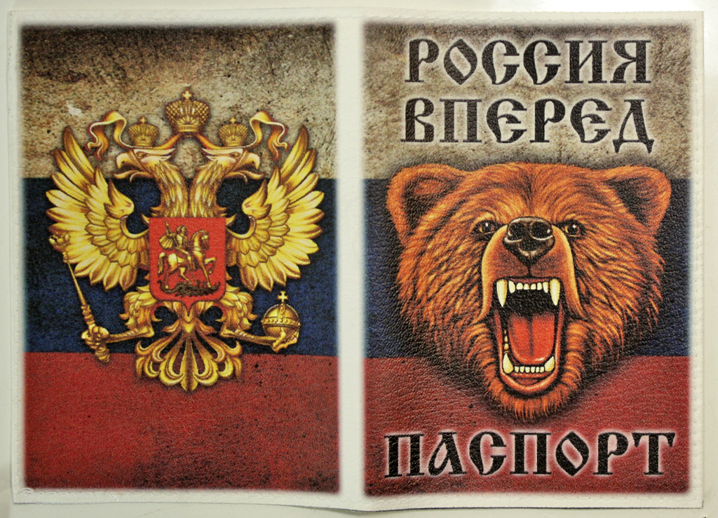 Обложка Россия вперед с медведем для паспорта - фото 2 - rockbunker.ru