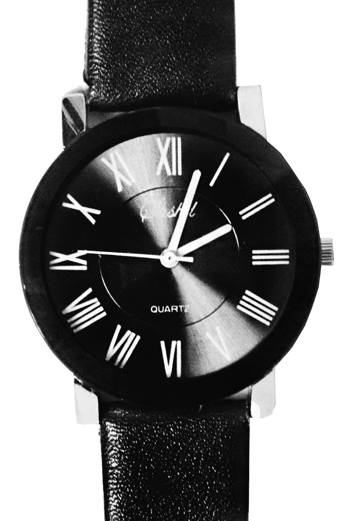 Часы наручные Quartz чёрные - фото 2 - rockbunker.ru
