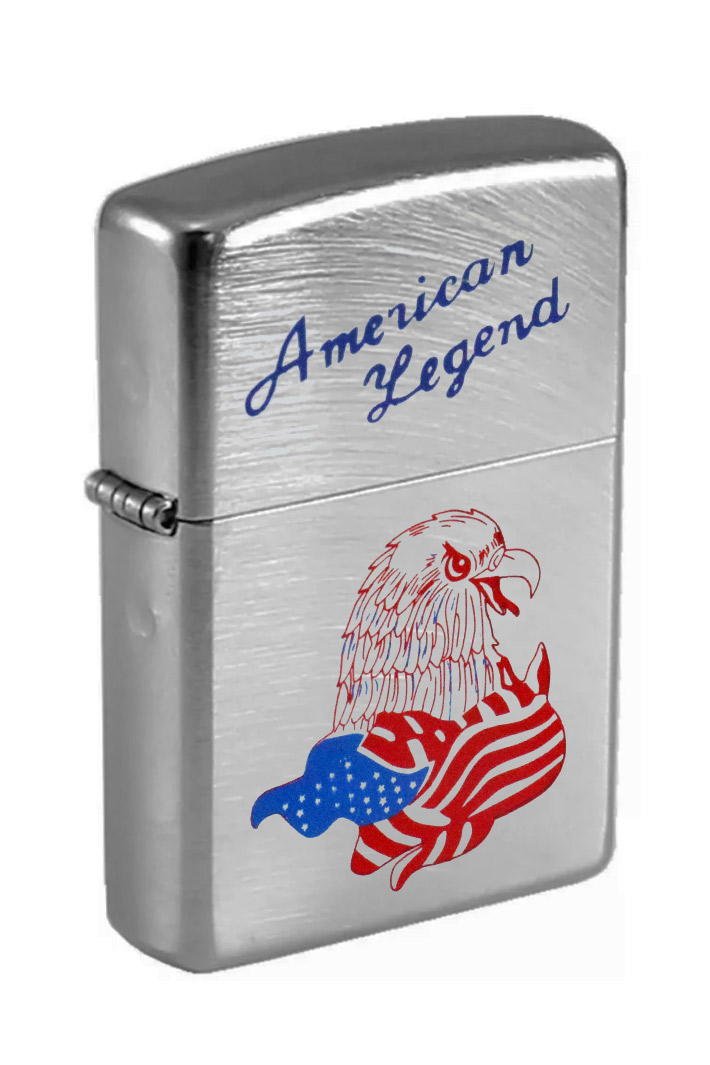 Зажигалка бензиновая American Legend Орёл с Флагом - фото 1 - rockbunker.ru
