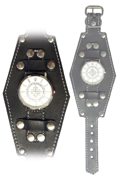 Часы наручные Клевер с кожаным браслетом - фото 1 - rockbunker.ru