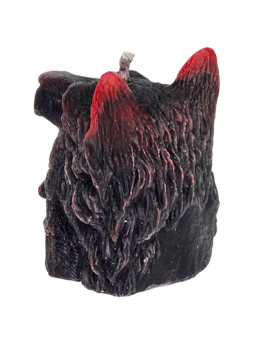 Свеча Волк черно-красный - фото 3 - rockbunker.ru