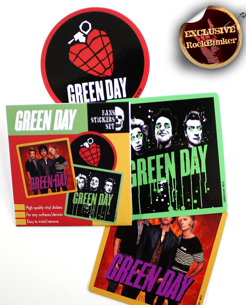 Набор стикеров RockMerch Green Day - фото 1 - rockbunker.ru
