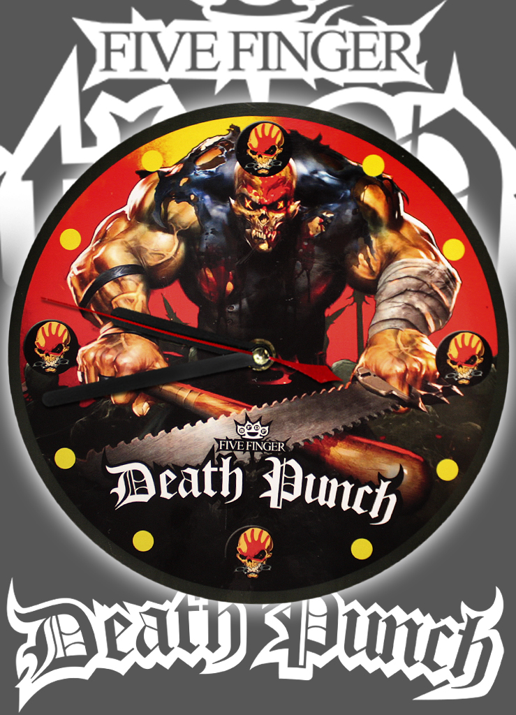Часы настенные RockMerch 5 Finger Death Punch - фото 1 - rockbunker.ru