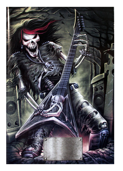 Тетрадь RockMerch Скелет-гитарист на кладбище - фото 1 - rockbunker.ru
