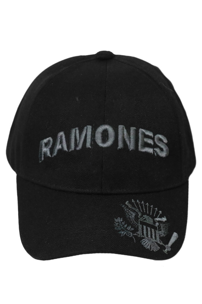 Бейсболка Ramones с 3D вышивкой серая - фото 2 - rockbunker.ru