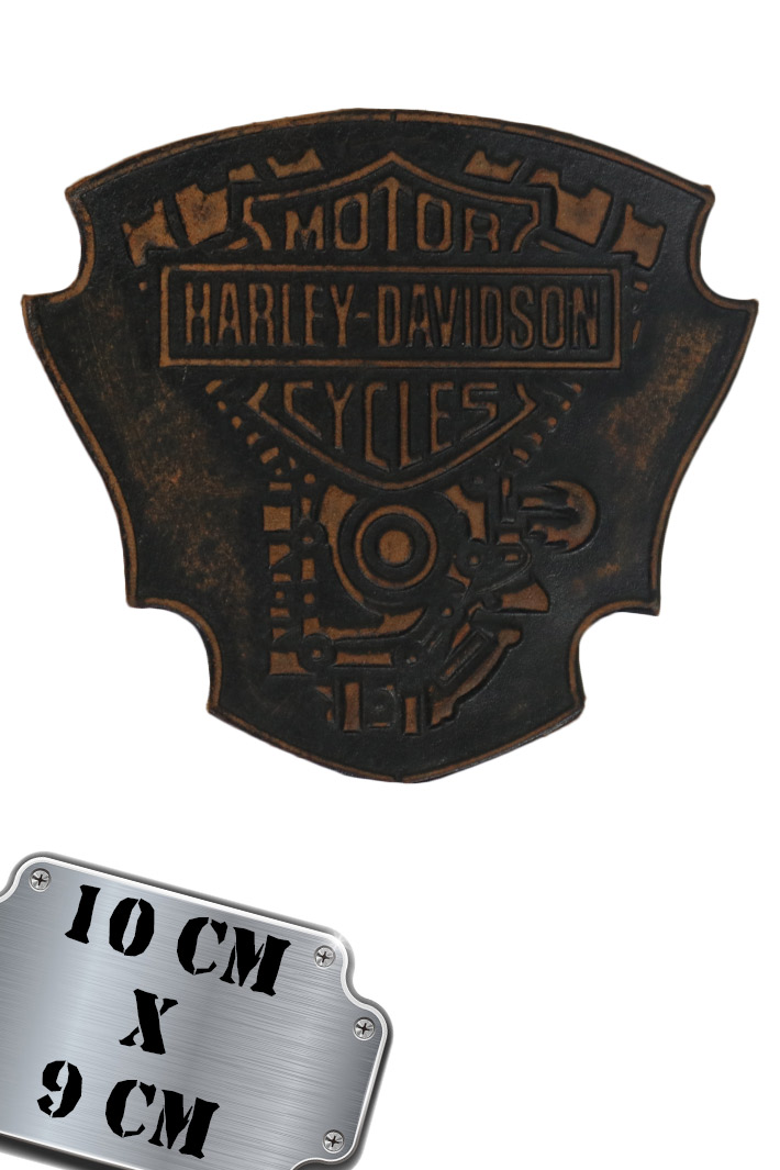 Нашивка кожаная Harley-Davidson коричневая - фото 1 - rockbunker.ru
