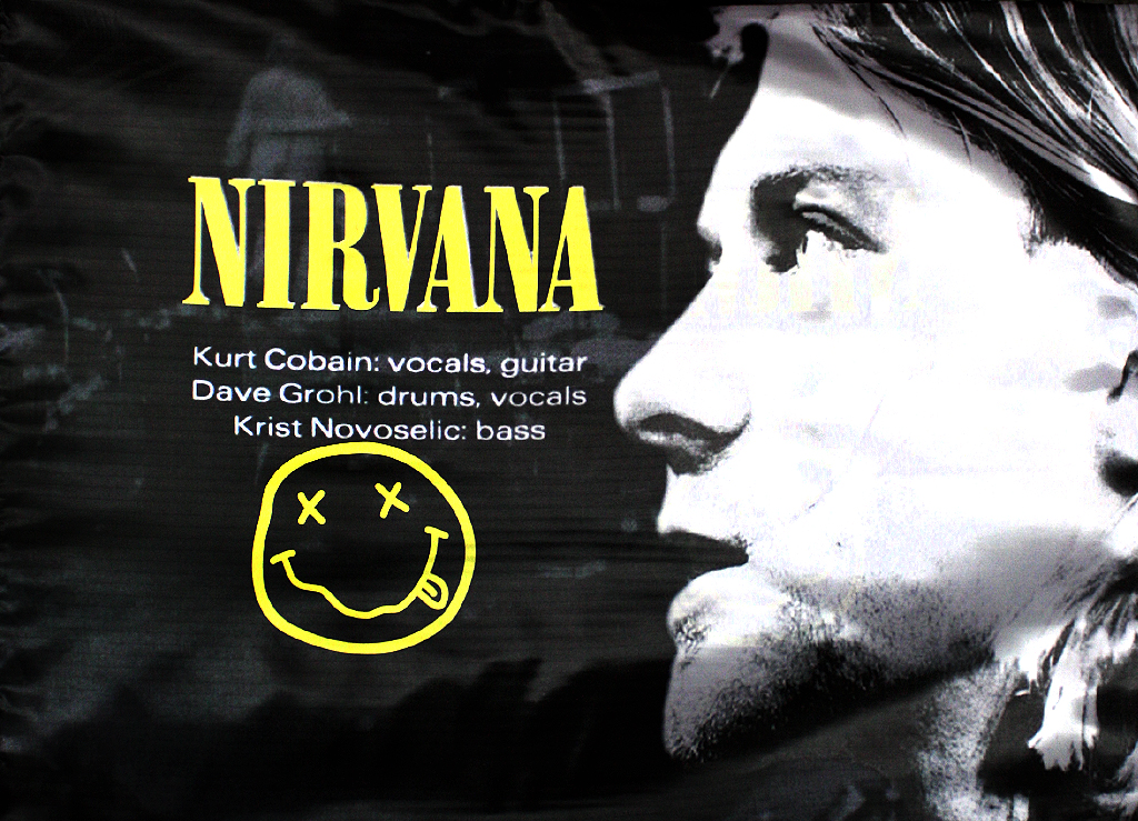 Флаг двусторонний Nirvana - фото 1 - rockbunker.ru