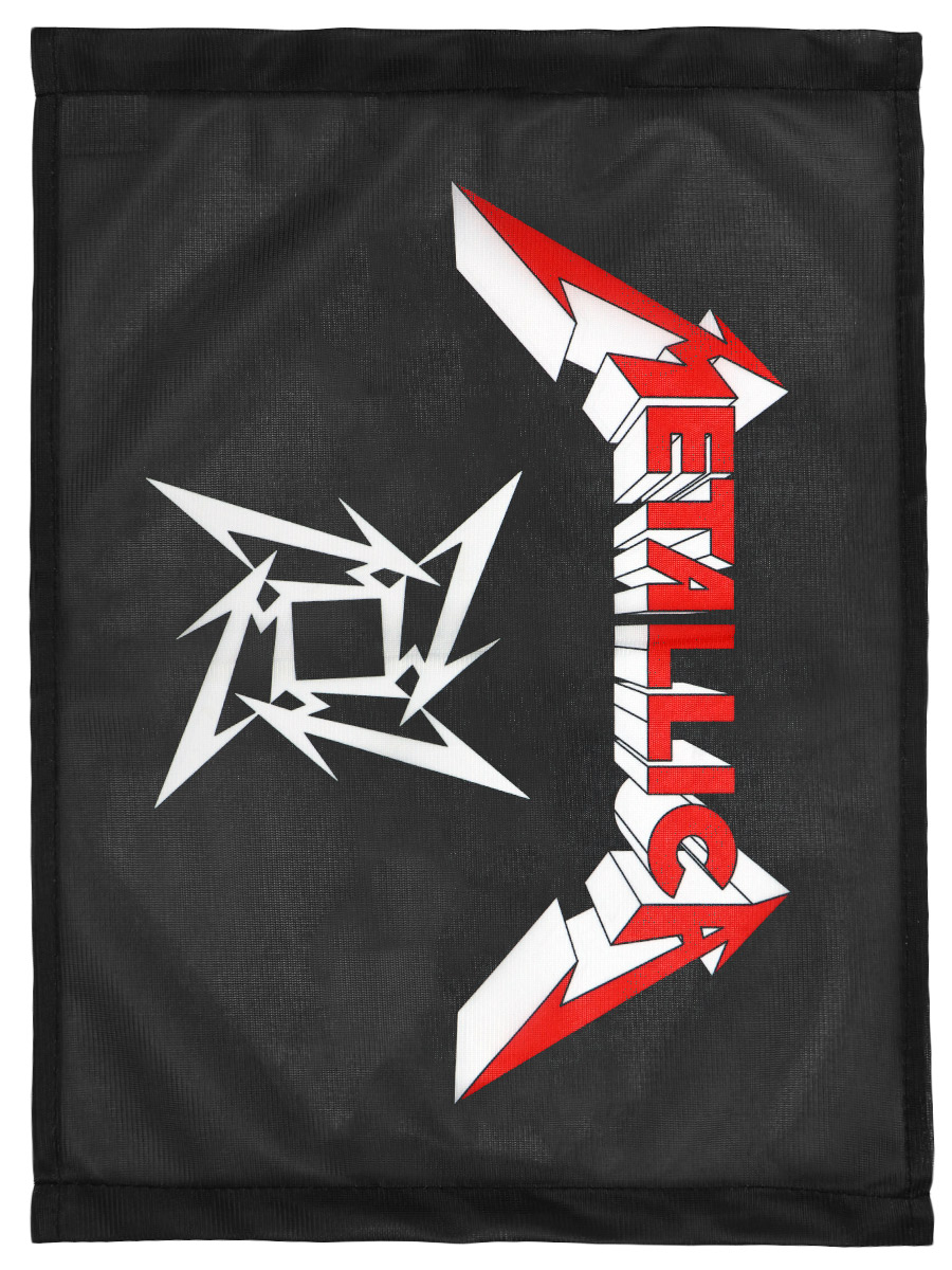 Флаг автомобильный Metallica Logo - фото 1 - rockbunker.ru