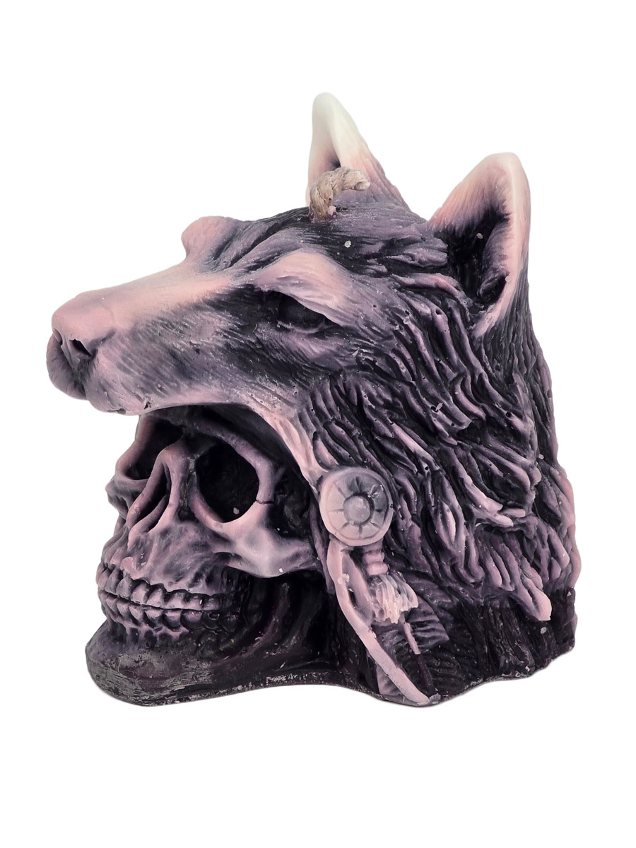 Свеча Волк черно-белый - фото 2 - rockbunker.ru