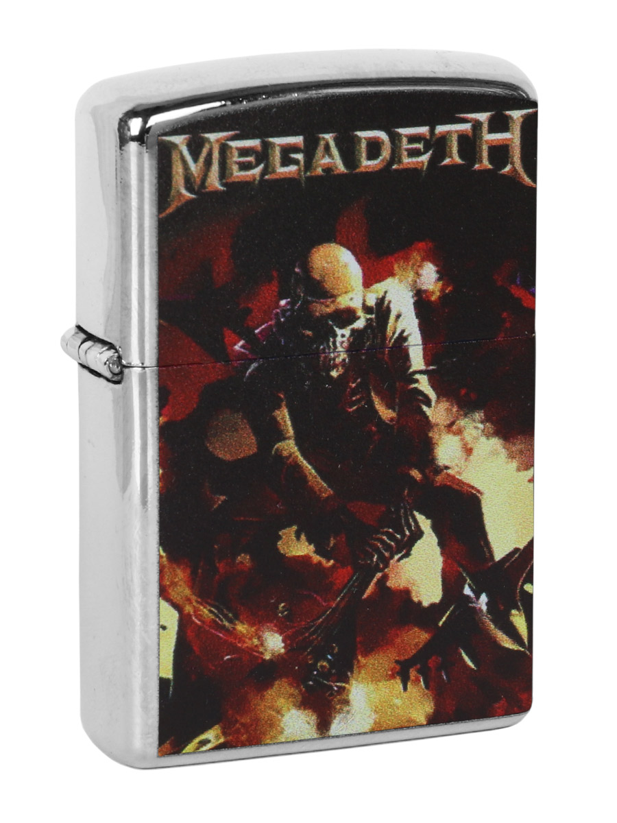 Зажигалка RockMerch с принтом Megadeth - фото 1 - rockbunker.ru