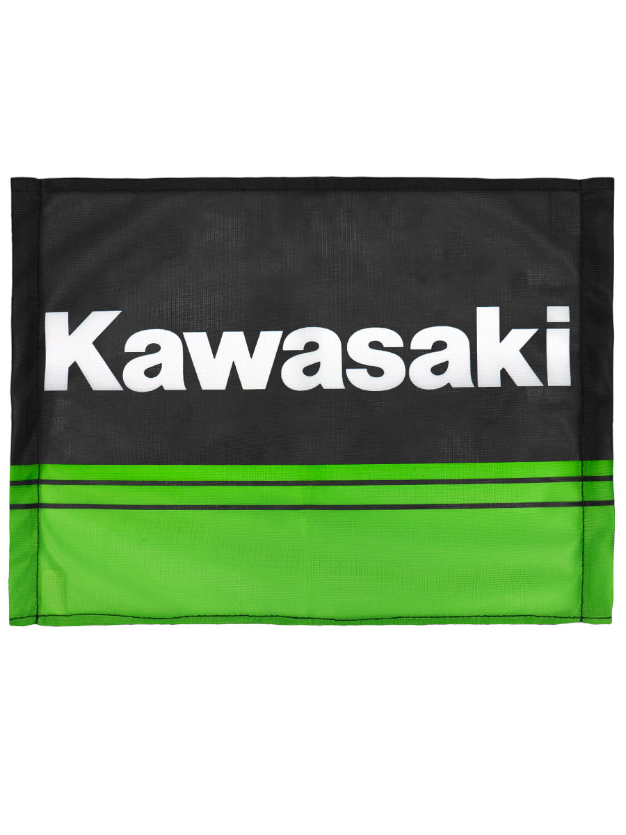 Флаг автомобильный Kawasaki - фото 2 - rockbunker.ru