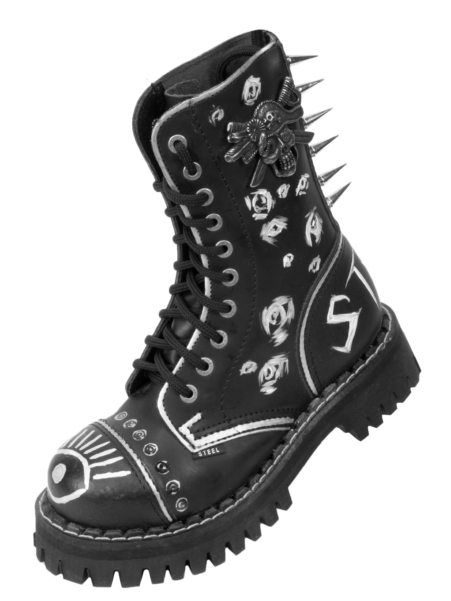Ботинки кастомные кожаные Zebra - фото 4 - rockbunker.ru