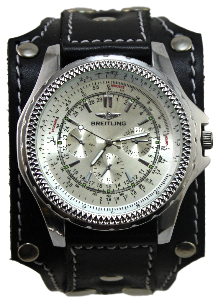 Часы наручные Breitling с кожаным браслетом - фото 1 - rockbunker.ru
