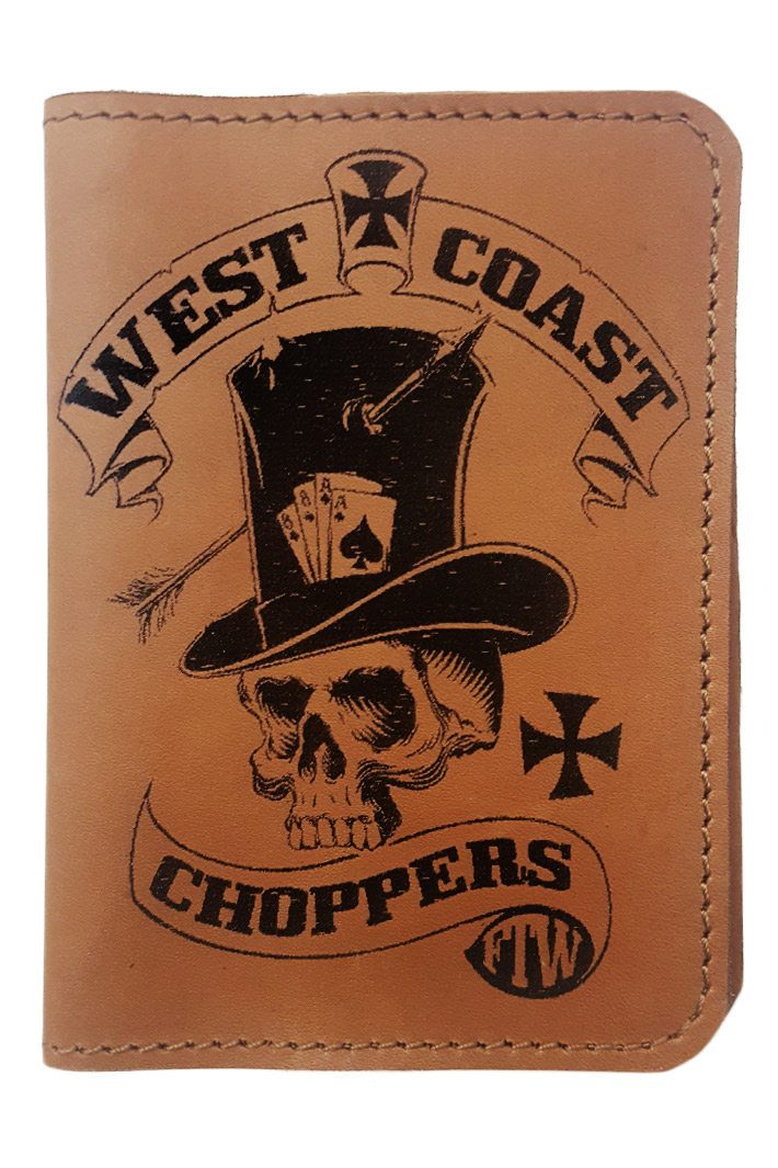 Обложка на паспорт West Coast Choppers кожаная - фото 1 - rockbunker.ru
