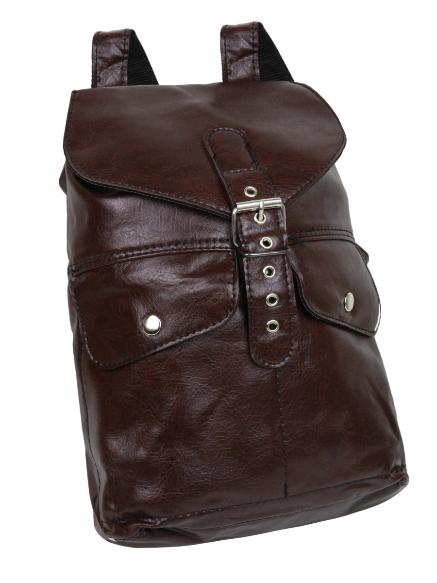 Рюкзак-торба с 2 карманами коричневая - фото 1 - rockbunker.ru