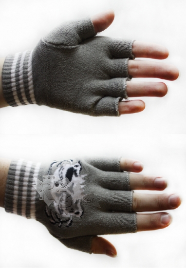 Перчатки без пальцев Череп - фото 1 - rockbunker.ru