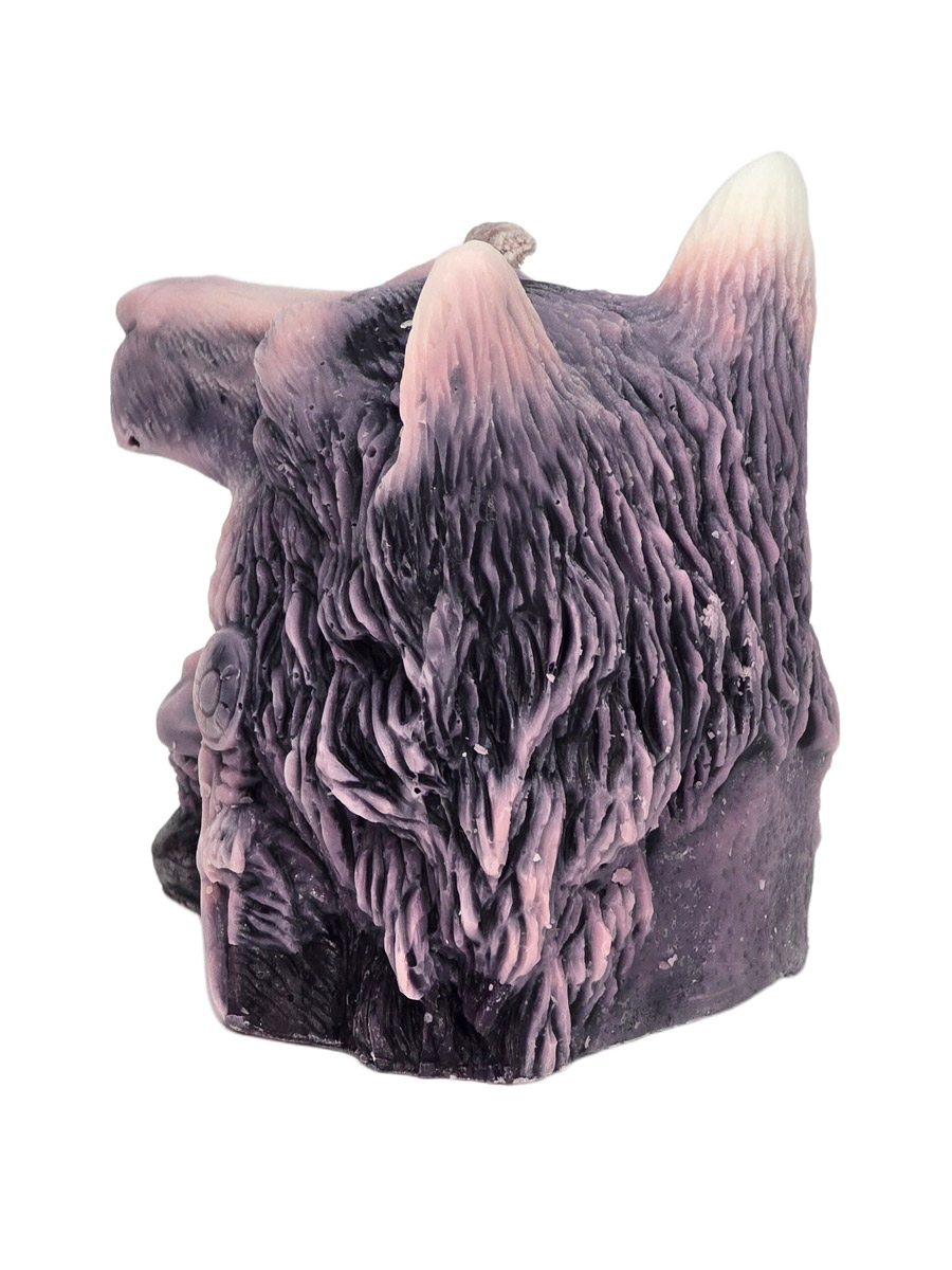 Свеча Волк черно-белый - фото 3 - rockbunker.ru