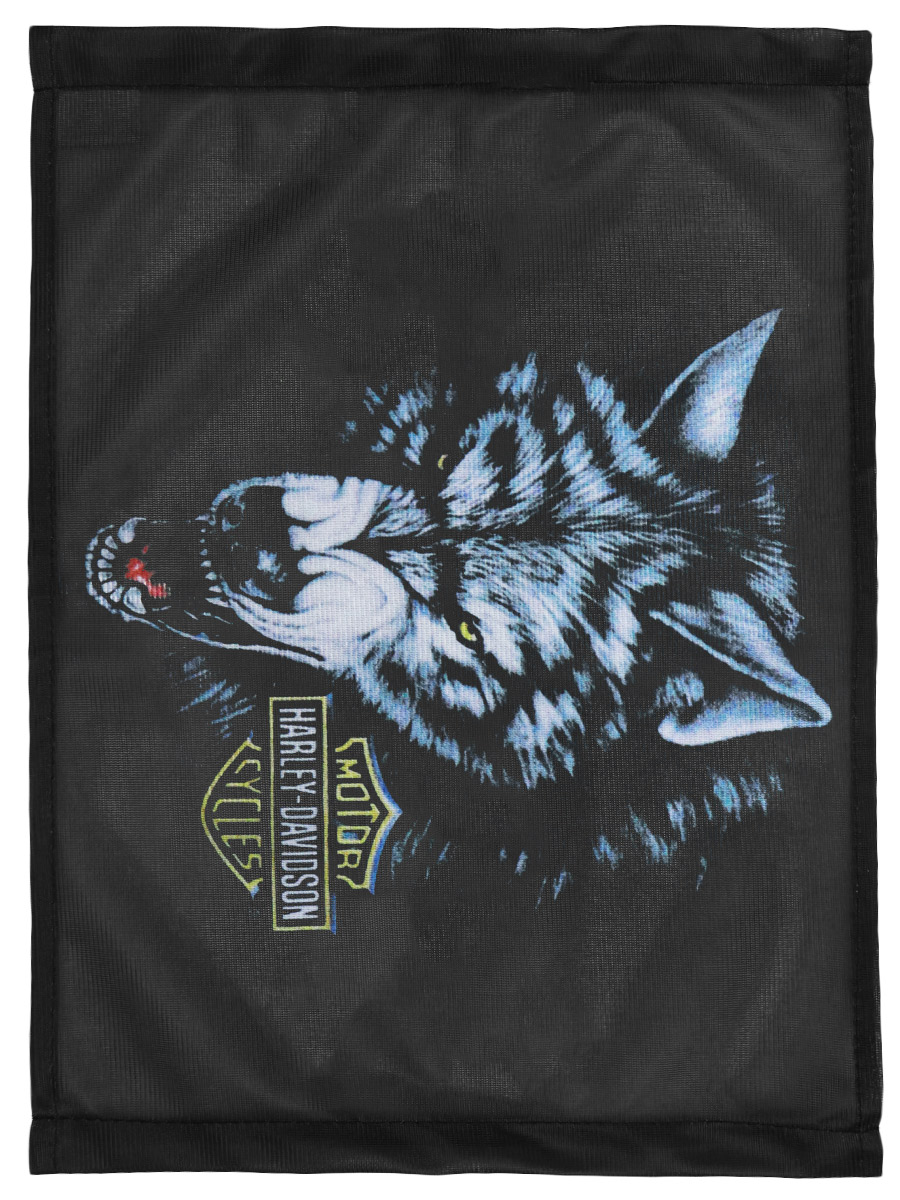 Флаг автомобильный Harley Davidson Wolf - фото 1 - rockbunker.ru
