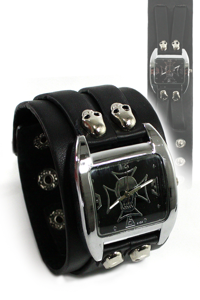 Часы наручные Мальтийский Роджер с Ремешком-напульсником - фото 1 - rockbunker.ru