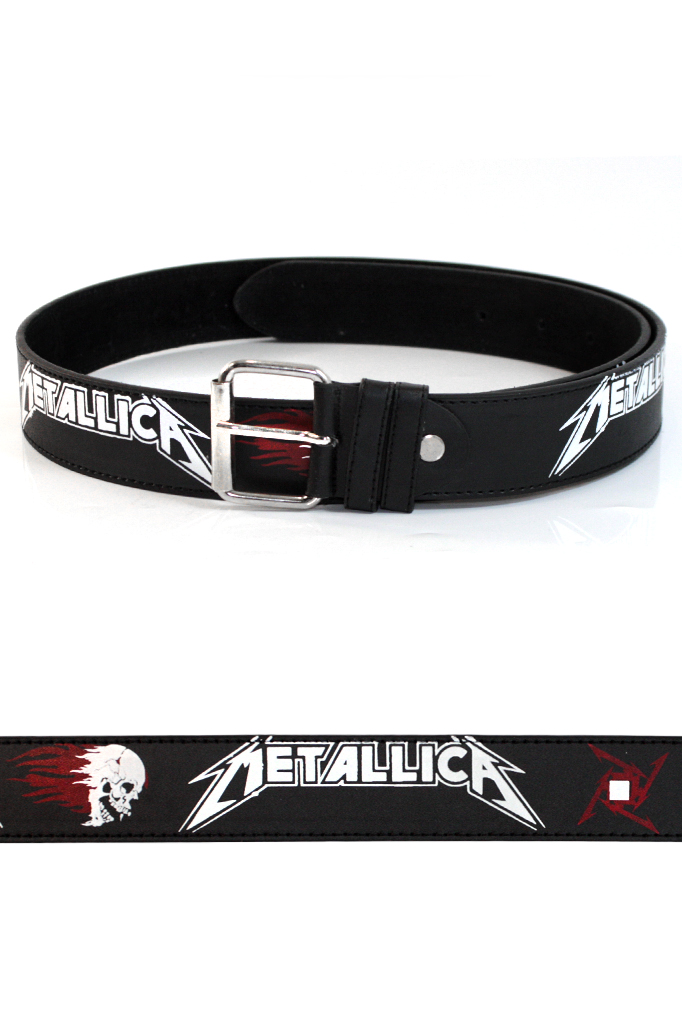 Ремень с аэрографией Metallica - фото 1 - rockbunker.ru