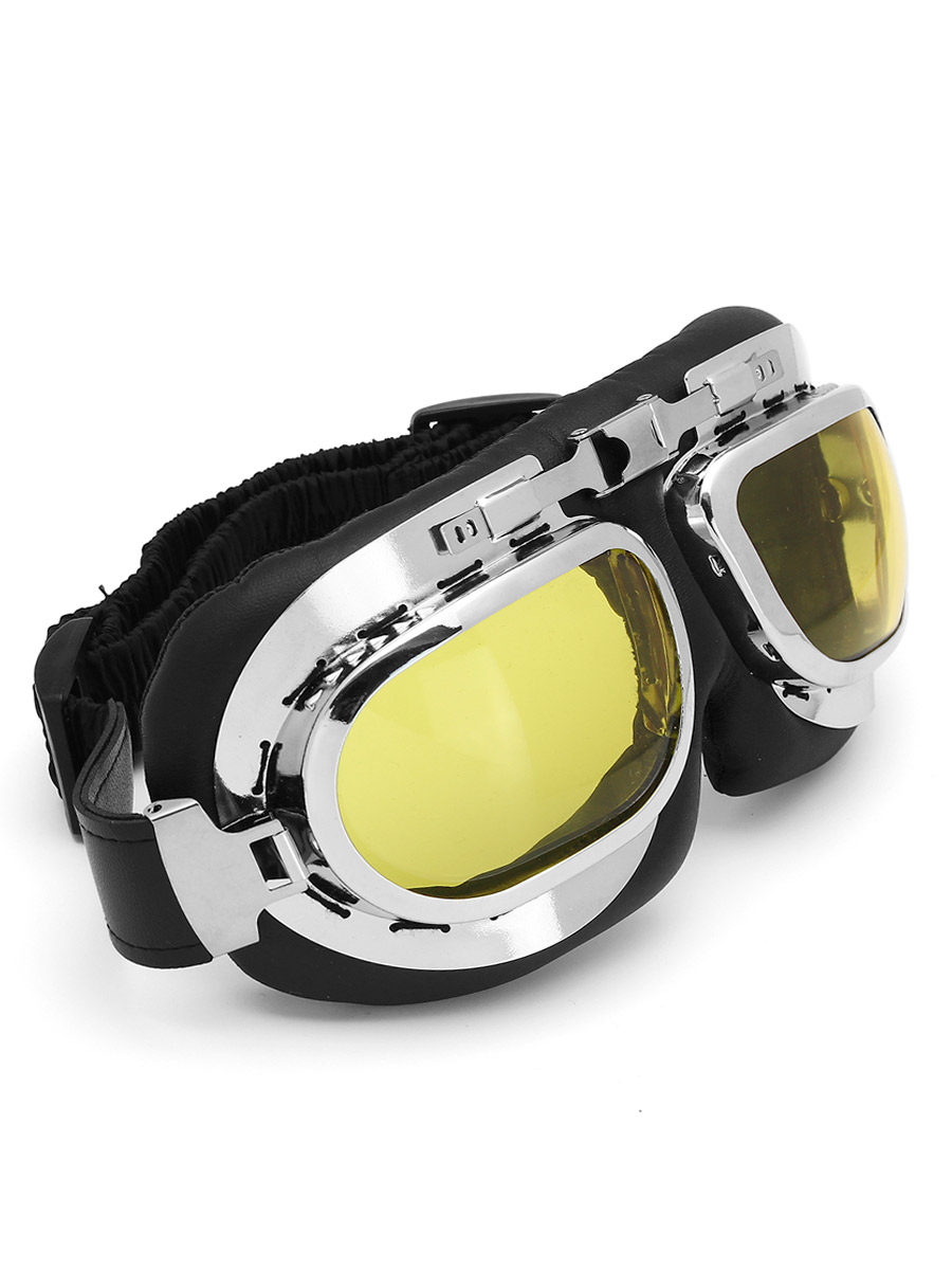 Ретро-очки Авиатор серебристые с желтыми линзами - фото 1 - rockbunker.ru
