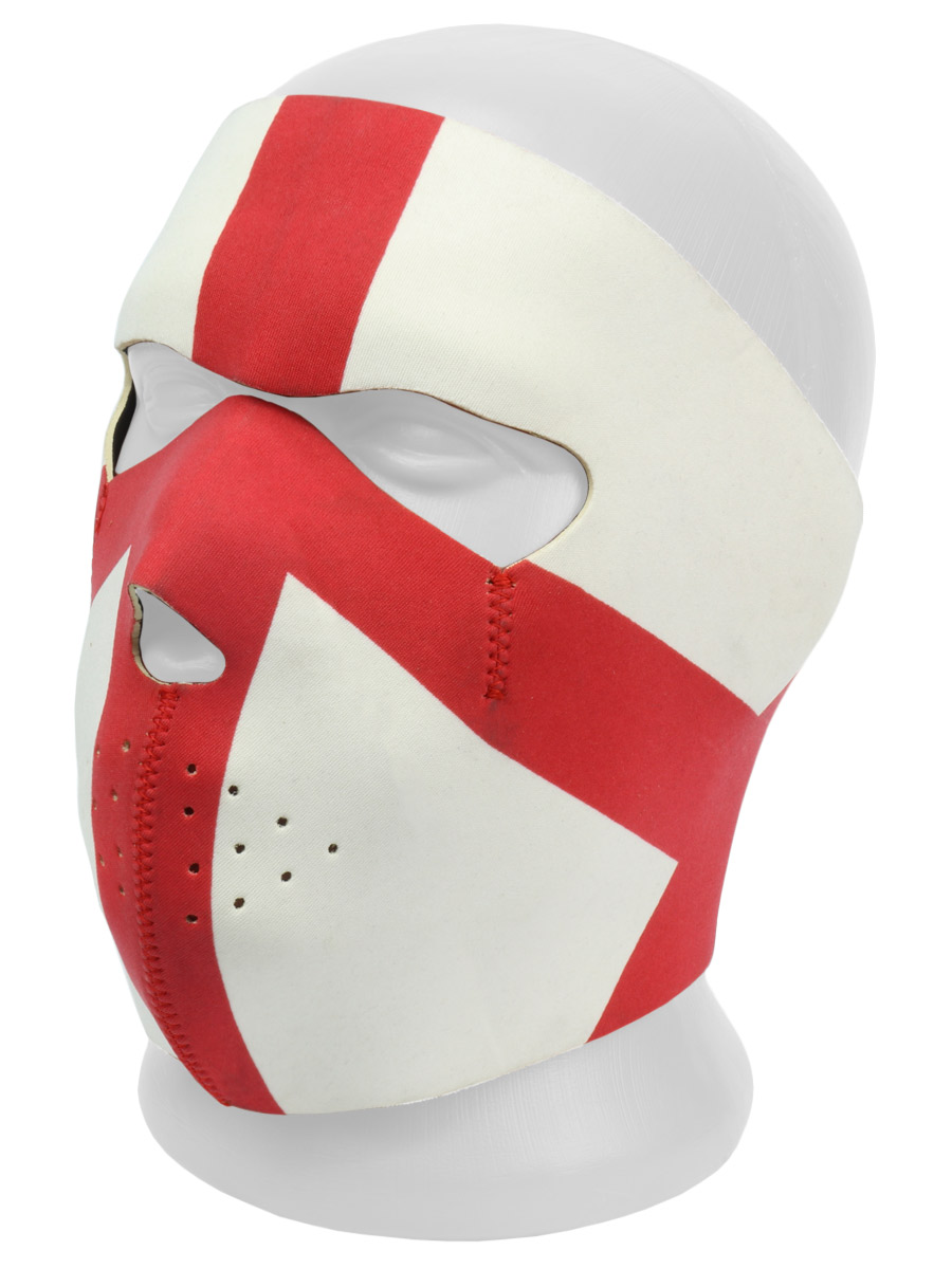 Байкерская маска красно-белая на всё лицо - фото 2 - rockbunker.ru