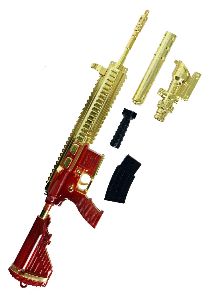 Сувенир Оружие-Конструктор M16 красно-золотая средняя - фото 1 - rockbunker.ru