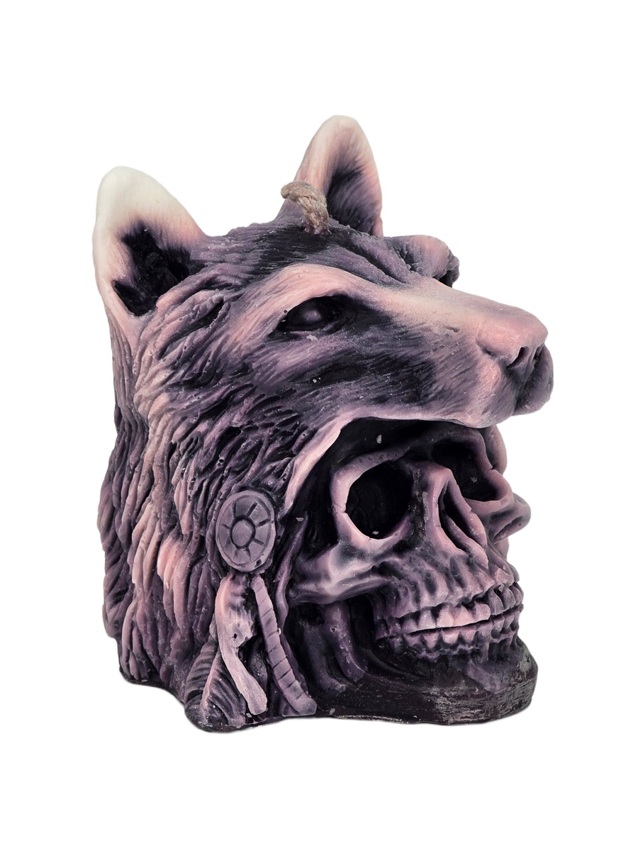 Свеча Волк черно-белый - фото 1 - rockbunker.ru