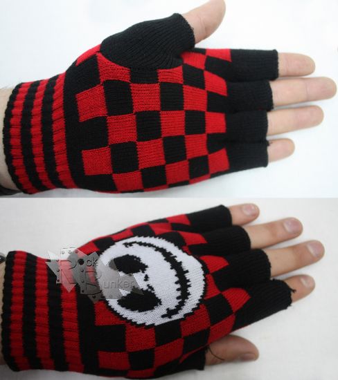 Перчатки без пальцев Джек в клетку - фото 1 - rockbunker.ru