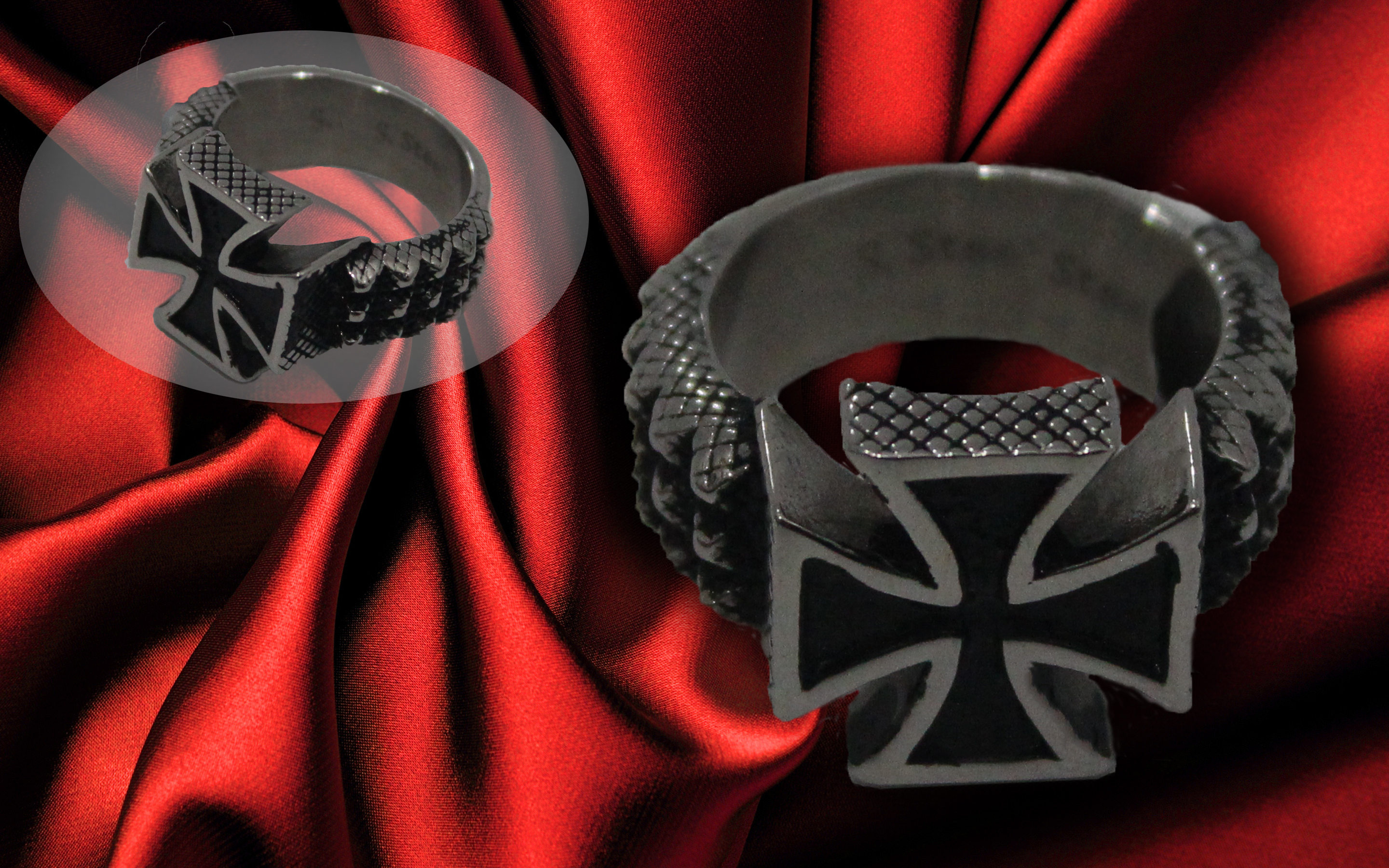 Кольцо Дракона с Чопперским крестом - фото 3 - rockbunker.ru