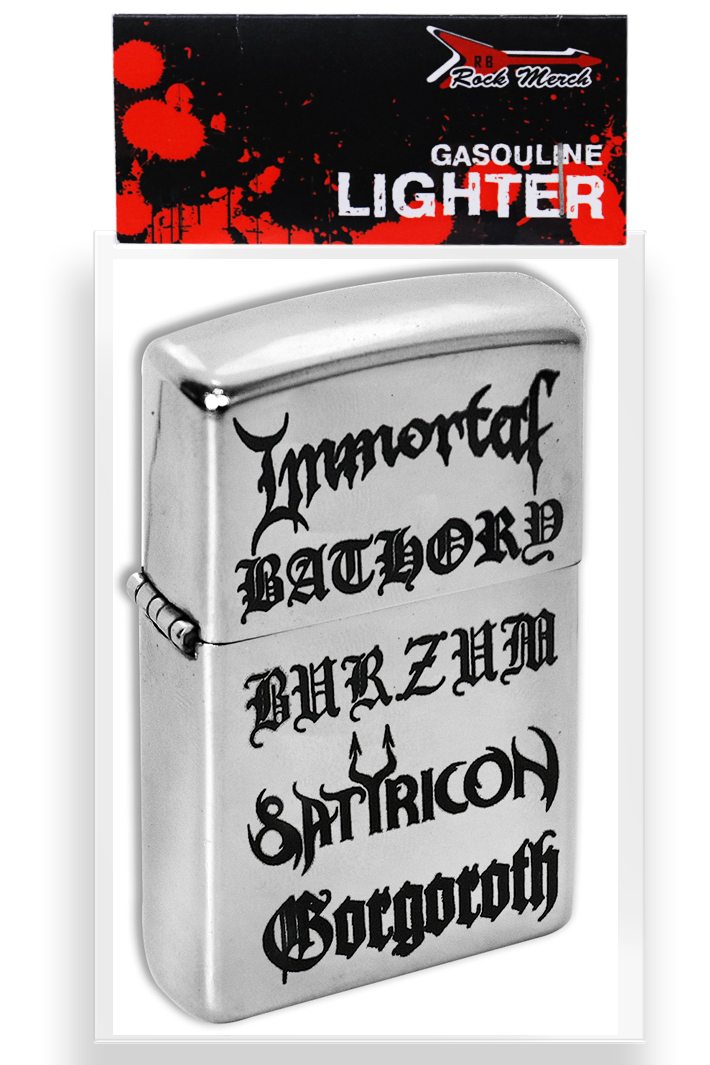 Зажигалка с гравировкой Black Metal - фото 2 - rockbunker.ru