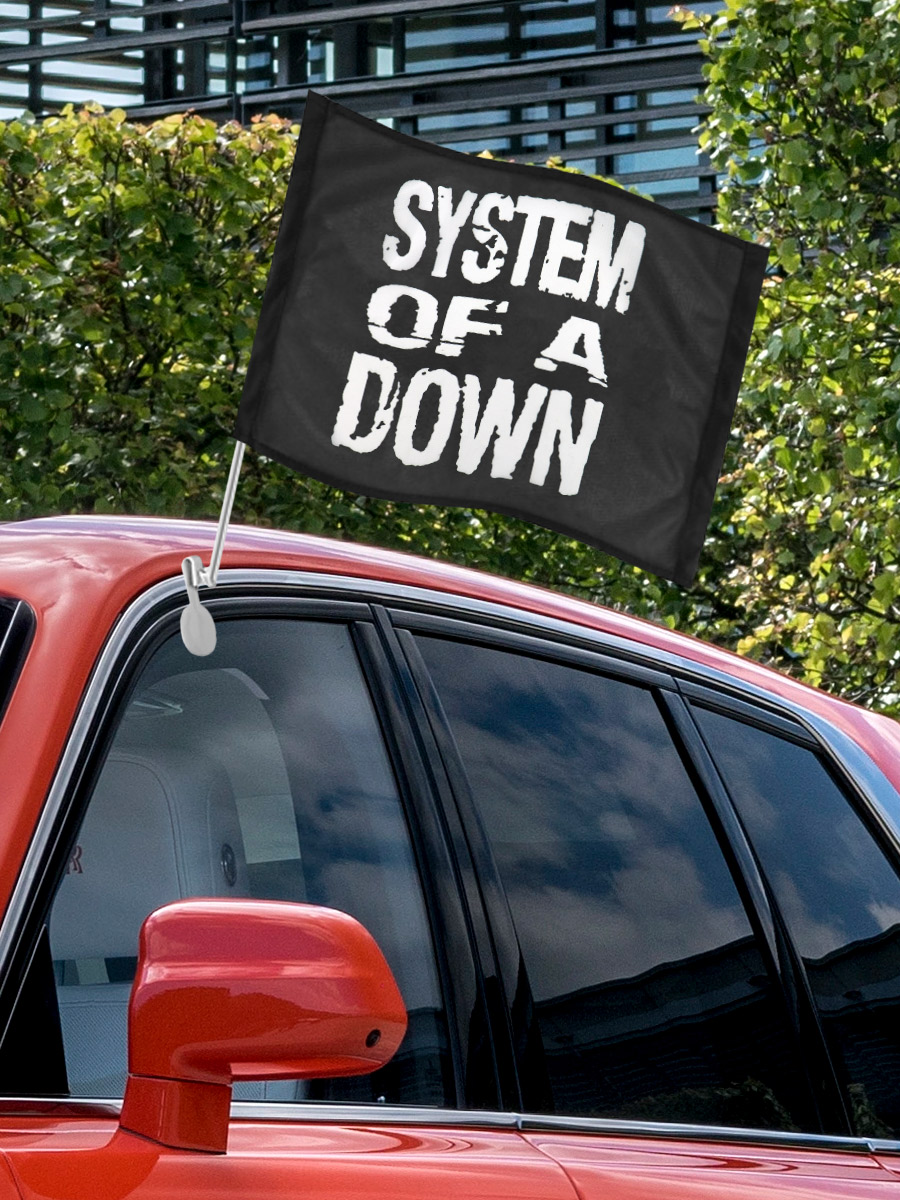 Флаг автомобильный System Of A Down Logo - фото 3 - rockbunker.ru