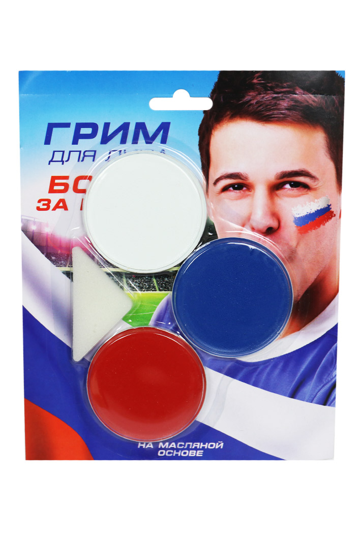 Грим для лица и тела 3 цвета с губкой для нанесения - фото 1 - rockbunker.ru