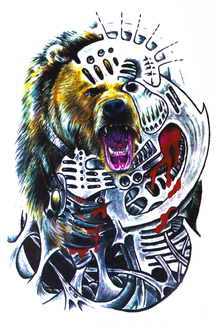Переводная татуировка Медведь - фото 1 - rockbunker.ru