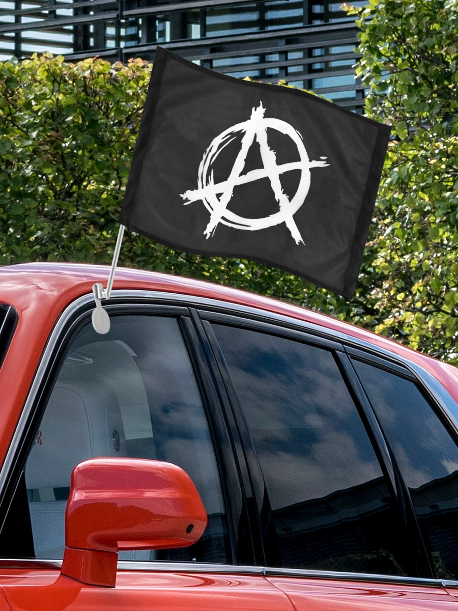 Флаг автомобильный Анархия - фото 3 - rockbunker.ru