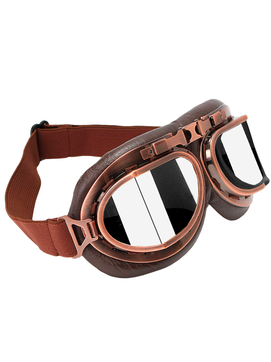 Ретро-очки Авиатор бронзовые с зеркальными линзами - фото 1 - rockbunker.ru