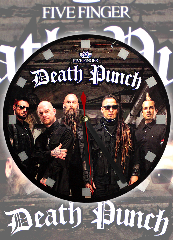 Часы настенные RockMerch 5 Finger Death Punch - фото 1 - rockbunker.ru