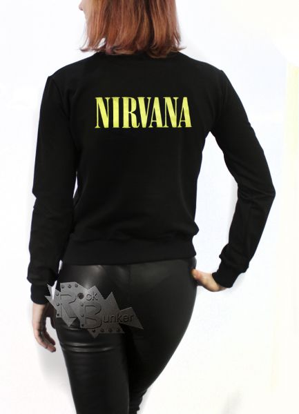 Свитшот RockMerch Nirvana черный - фото 2 - rockbunker.ru