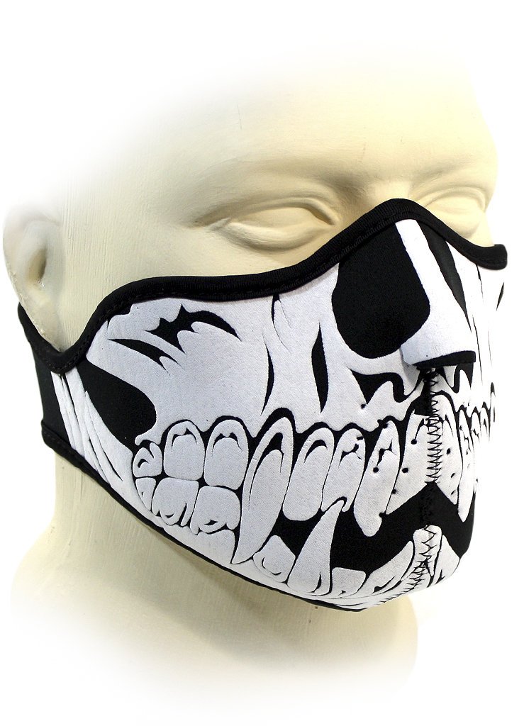 Байкерская маска скелет челюсти с четыремя клыками - фото 1 - rockbunker.ru