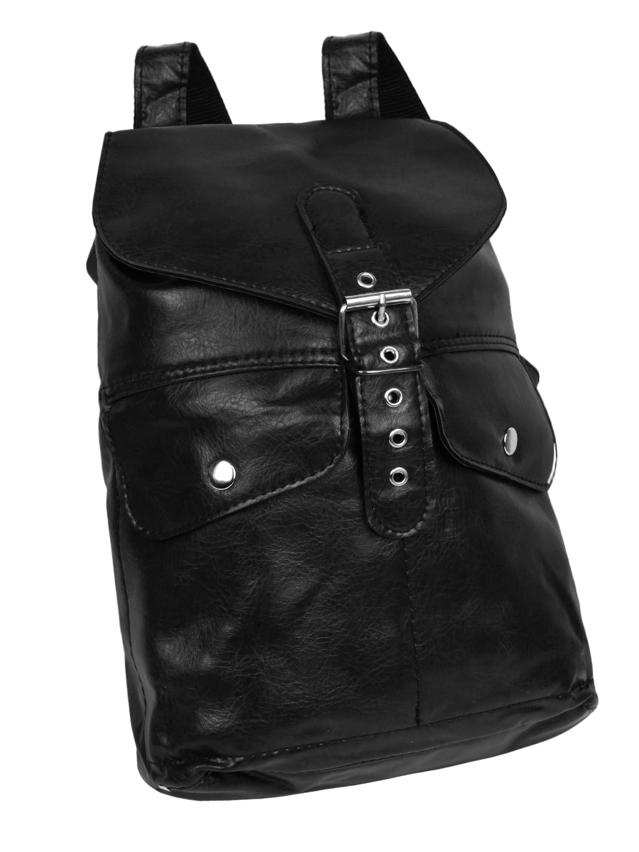 Рюкзак-торба с 2 карманами чёрная - фото 1 - rockbunker.ru
