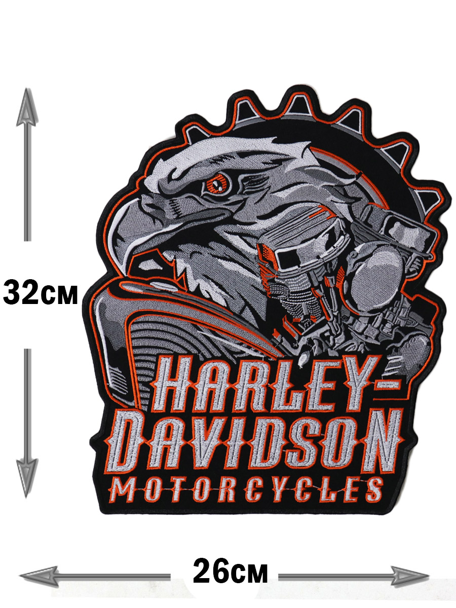Нашивка с вышивкой Harley Davidson  - фото 2 - rockbunker.ru