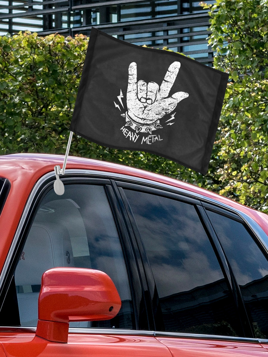 Флаг автомобильный Heavy Metal  - фото 3 - rockbunker.ru