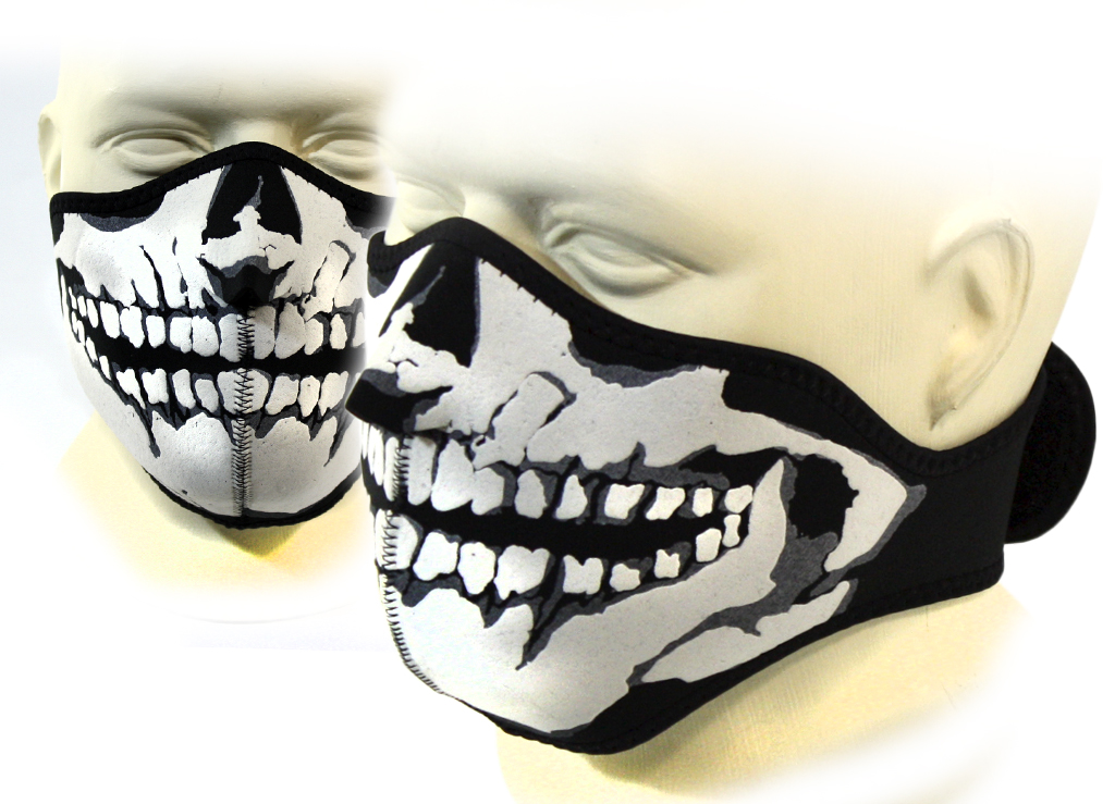 Байкерская маска скелет челюсти - фото 3 - rockbunker.ru