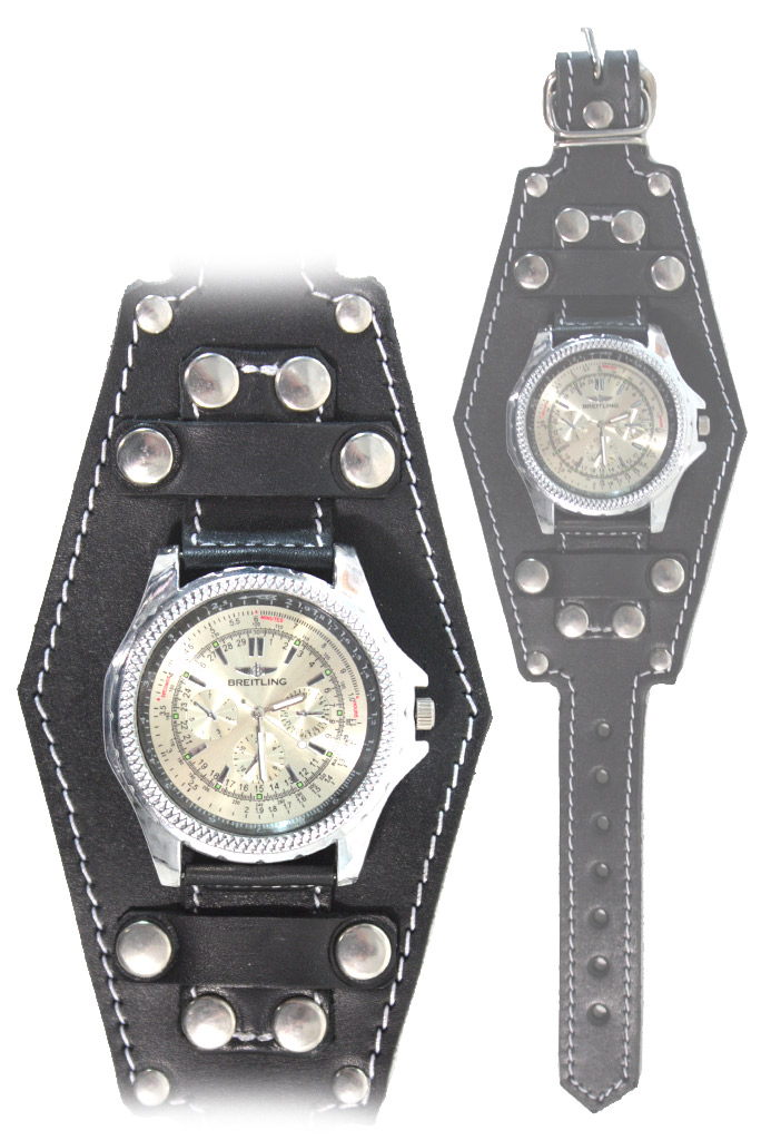 Часы наручные Breitling с кожаным браслетом - фото 1 - rockbunker.ru