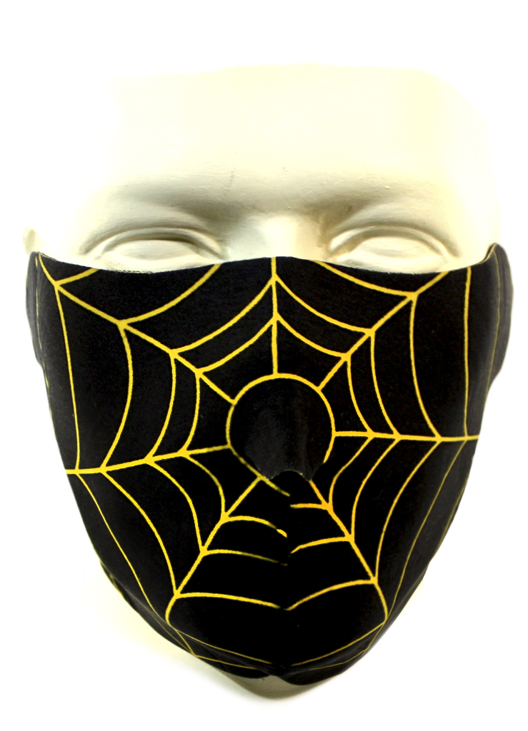 Байкерская маска паутина желтая - фото 2 - rockbunker.ru