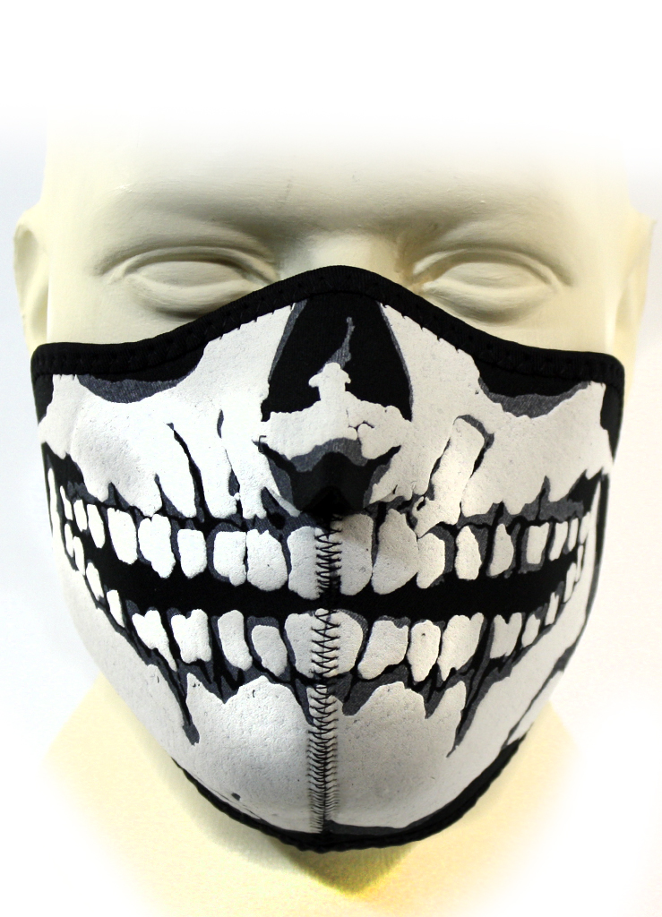 Байкерская маска скелет челюсти - фото 2 - rockbunker.ru