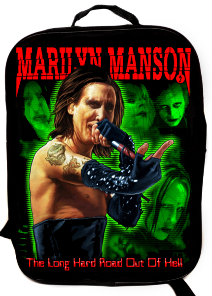 Портфель-ранец Marilyn Manson текстильный - фото 1 - rockbunker.ru